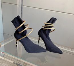 René Caovilla Boots High Heel Femme chaussette de chaussette Boot de serpent STRAIS STILETTO BOSSIRES DE LA CHAPIE MÉDIAU