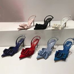 RENE CAOVILLA Nouvelles sandales pour femmes fleurs papillon cristal noir Bling strass talons hauts chaussures d'été pour femmes sandales 7.5CM taille35-43 avec boîte