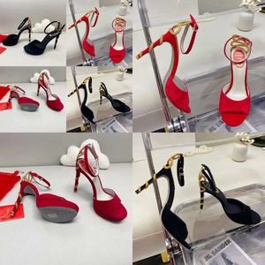 René Caovilla Sandals Stiletto Femme Platforme Crystal Robe Shoe Designer Dîner décontracté 12cm High Heels Factory Chaussures Snake Decoration S S Qualité d'origine
