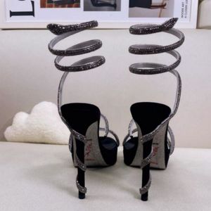 Rene Caovilla talons aiguilles sandales designers de luxe chaussures habillées femmes pantoufles cleo Margot papillon-détail sandales strass clouté sandale 35--42 XOXXOO