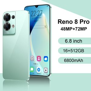 Reno8 Pro téléphone intelligent téléphone portable débloqué version globale 6.8 pouces 16GB 512GB grande mémoire double carte 10 cœurs
