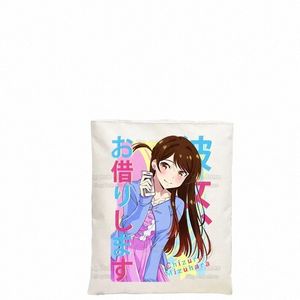 louer une petite amie Chizuru Mizuhara sac à bandoulière en toile personnaliser sac à main sac fourre-tout décontracté grande capacité sac de magasin réutilisable v3D9 #