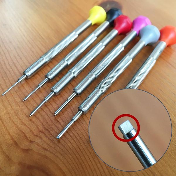 Kits de herramientas de reparación 0,8 1,0 1,2 1,4 1,6 1,8mm destornillador de acero ajuste perfecto para reparación de reparación de tubo de tornillo de correa de reloj