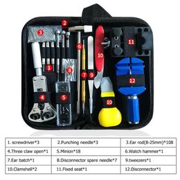 Repair Tools Kits 147pcs Watch Repair Tool Kit Watchmaker Link Pin Remover Case Opener Spring Bar Horlogemaker Gereedschap nh35 Clock Repair Set 230619