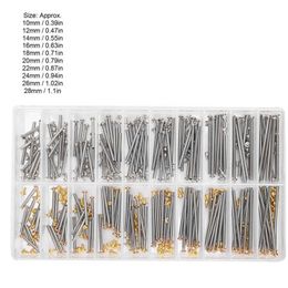 Reparatiehulpmiddelen Kits 200 stks/Set 1,3 mm Watch -riem Spring Bars Watch Band band Link Pins Steel Watch Repair Tool Kit Accessoire voor Watchmakers Tools 230817