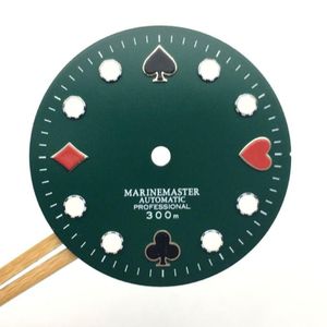 Kits d'outils de réparation 28 5mm NH35 NH36, cadran de montre Poker Abalone pour NH35A NH36A mouvement vert lumineux modifié avec logo S274c