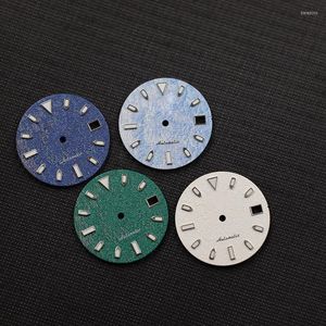 Kits d'outils de réparation 28,5 mm surface de flocon de neige cadran modifié NH35 NH36 montre vert lumineux pour mouvement 4R 6R avec S LOGO Hele22