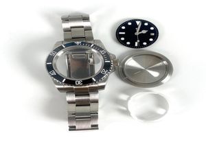 Reparatiehulpmiddelen Kits 40 mm Watch Accessoires Sub Roestvrij stalen kast Sapphire Glass Keramische ring Watchband Set voor 8215 2813 Move7557884