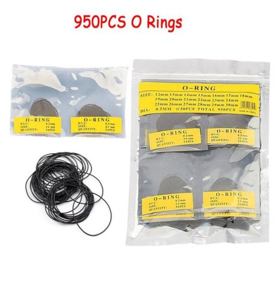 Kits de herramientas de reparación 950pcs 0 5 mm 0 6 mm de goma de goma o anillo de anillo impermeable REDUCTO REDUTA JUNTA SELLA SET 1230 mm Fashion232d5323299