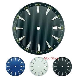 Reparatiehulpmiddelen Kits Zwart blauw wit zwart geel 33 2 mm steriele horloge wijzerplaat onderdelen voor NH35 NH36 Mov't Splint Vertical Stripes Wris 2019