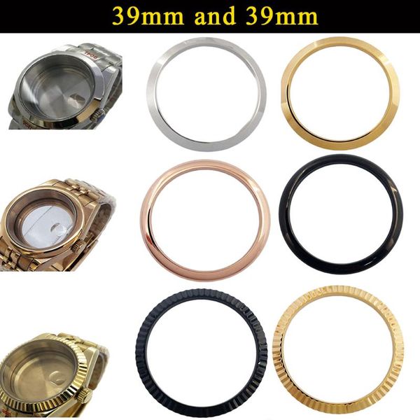 Kits d'outils de réparation lunette cannelée en argent acier inoxydable Fit 36mm 39mm boîtier de montre anneau pièces de rechange réparation de haute qualité