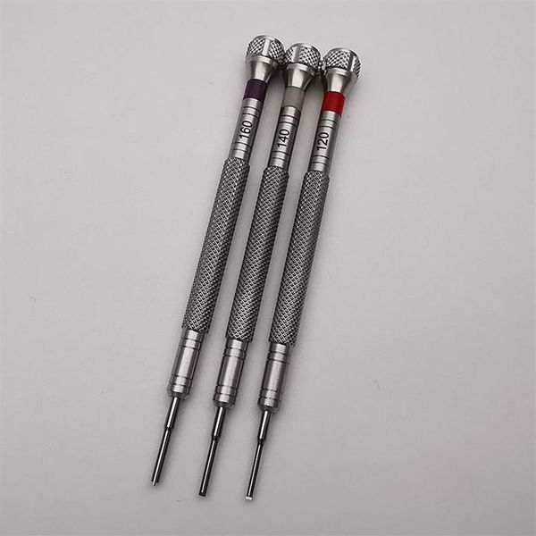 Kits de herramientas de reparación Destornilladores de hoja en forma de T para tornillos de banda de reloj 1/2 mm 1/4 mm 1/6 mm con embalaje de tubo de PVC 277z