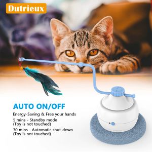 Répulsifs 360 rotatif automatique interactif électrique chat jouets plaque mouvement sous couverture souris tissu mobile plume jouets pour animaux de compagnie fournitures pour chats