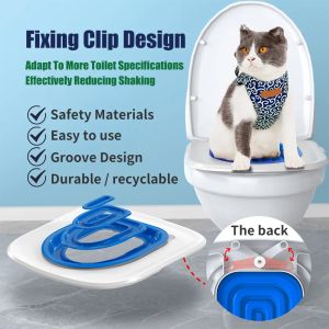 Repulsents Cat Toilet Traineur Toilet de formation réutilisable pour animal de compagnie Cat en plastique détachable Cat Potty Training Kit Cat Box Box Mat ACCESSOIRES