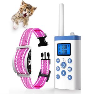 Collier de dressage pour chat PaiPaitek pour arrêter les miaulements, collier anti-choc pour chat avec télécommande, collier anti-miaou automatique pour entraînement à distance