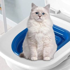 Afweermiddelen Kattentoilettrainer Herbruikbare toilettrainingstoel Voor katten Honden Plastic trainingsset Kattenbak Wc-mat Huisdier Dagelijkse benodigdheden