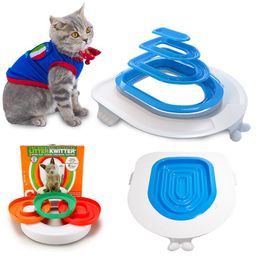 Weerspoelen Pet Cat Training Toiletstoel Pet Plastic Vouwbare kattenbak Tel Trade Kit Professionele trainer Clean Kitten Gezonde katten Human toilet