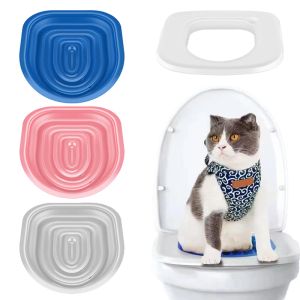 Repulseurs Kit d'entraînement des toilettes en plastique Cat Toilet de formation réutilisable pour les chats Nettoyage pour animaux
