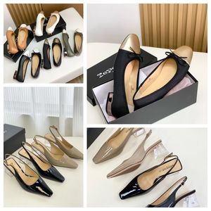 REPETTO AVEC BOX TOP QUICTION Design Sandals Luxury Slippers Fomens Crystal Heel Bowknot Dancing Chaussures Soft Gai Platform Sping-on Taille 35-39