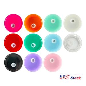 Tapas coloridas reemplazables para latas de vidrio de vaso de vidrio de 16 oz 5 colores opcionales JY31
