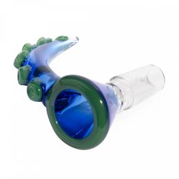 Remplaçable Fumer Poulpe Coloré Antidérapant Corne De Bœuf Poignée En Verre 14MM 18MM Mâle Joint Bol Filtre Herbe Tabac Huile Rigs Bongs Silicone Narguilé Pipe À Eau Outil DHL