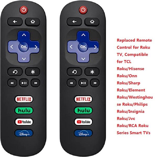 Control remoto reemplazado solo para Roku TV TCL Hisense Onn Sharp Element Westinghouse Philips Roku Series Smart TV No para Roku Stick and Box