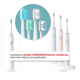 Têtes de pinceau de remplacement pour Xiaomi Mijia T300 / T500 / T700 brosse à dents électriques Sonic Bristle Soft Bristle avec bouchons scellés