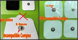 Vervanging Electroden Pad voor Compex Easy Snap-elektroden 2in x 2in voor rand, prestaties, sport elite, draadloze spierstimulatoren - 5pack
