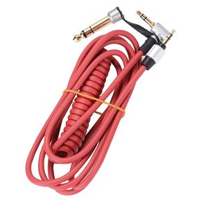 Cable de audio estéreo Pro para auriculares de repuesto para auriculares con adaptador macho de 6,5 mm a macho de 3,5 mm Negro Rojo 30 piezas