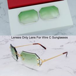 Lentes de repuesto para gafas de sol de diseñador 828 Wire C Carter, lentes solo múltiples opciones, 2 orificios