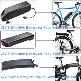 Batterie Lithium-ion de remplacement pour vélo électrique pliable, 36V, 6,6 ah, 8,7 ah, 8,8 ah, 10ah, Populo Sport V2 Lift V2 Curve