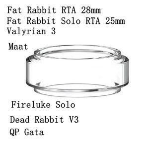 Tube de remplacement en verre de graisse pour ampoule Pyrex adapté pour Hellvape Dead Rabbit V3 Voopoo Maat Freemax Fireluke Solo QP Gata Uwell Valyrian 3 Fat Rabbit Solo RTA 28 mm Bubble DHL