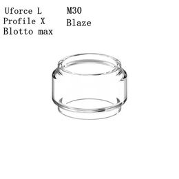 Tube de verre de graisse d'ampoule Pyrex de remplacement pour ThunderHead Blaze Voopoo Uforce L Wotofo Profile X QP Designs Fatality M30 Dovpo Blotto Max RTA Bubble DHL