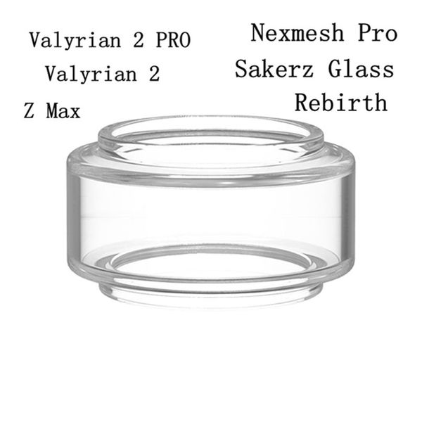 Tube de verre de graisse d'ampoule Pyrex de remplacement pour Zeus Z Max Sakerz Valyrian 2 PRO Rebirth RTA Nexmesh Pro Wotofo Profile Pyro V4 iTank Zeus X DHL