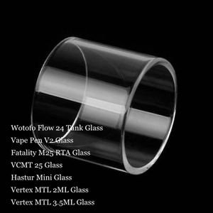 Tube en verre Pyrex de remplacement pour Wotofo Flow 24 Pen V2 Fatality M25 RTA VCMT 25 Hastur Mini Vertex MTL, réservoir de 2ML 3.5ML