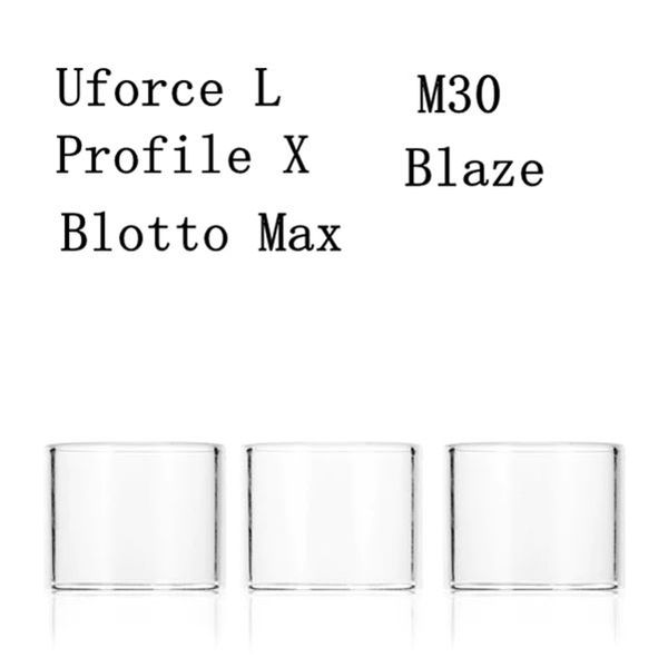 Tube de remplacement en verre plat normal Pyrex pour ThunderHead Creations Blaze Voopoo Uforce L Wotofo Profile X QP Designs Fatality M30 Dovpo Blotto Max RTA