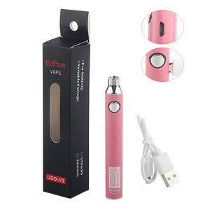 Duurzame UGO V3 Vaporizer Pen EcPow Preheat Vape Pen Batterij Verstelbare Volt 100% Originele Facotry Sale Wordt geleverd met Micro USB-oplaadkabel