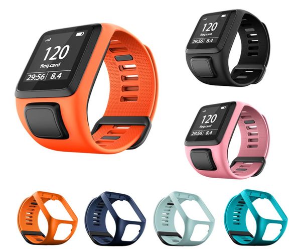 Remplacement Bracelet de sangle de poignet en silicone pour Tomtom Runner 2 3 Spark 3 Golfer 2 Spark Cardio GPS Sport Rubber Band6062778