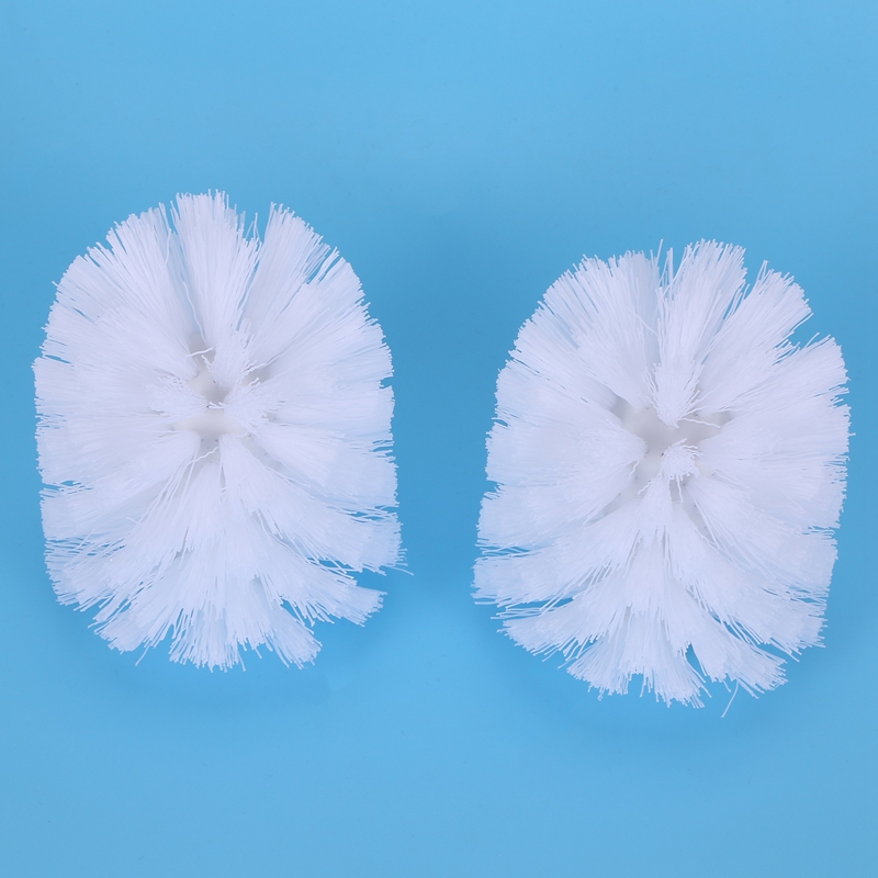 Vervangende reserve badkamer accessoire vlakte plastic toiletreinigingsborstels hoofd houders wit (2x witte koppen) promotie