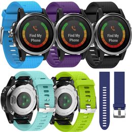 Vervanging Horlogeband Siliconen Rubber Soft Quick Release Kit Band Strap voor Garmin Fenix ​​5s GPS-horloge APL16 W20D30