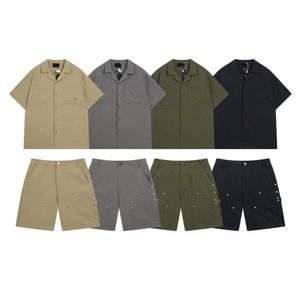 Repre-ontwerper American Summer New Loose Casual Shirt Short Sleeve Cargo Shorts for Men and Women Fashion Suits-Xl