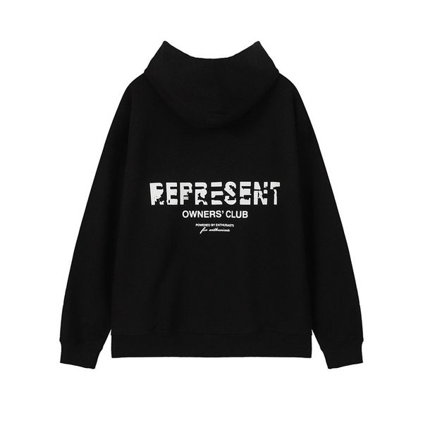 Représentdesigner Sweat à capuche 2023 Reprreesent Sweatshirts Designer Lettre Marée pour hommes Marque Wild High Street Casual Loose Couple Representdesign