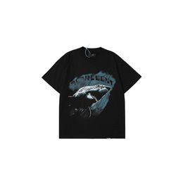 Représenter un sweat-shirt grand requin blanc imprimer à manches courtes à manches rondes rond designer mens thermaux t-shirts lavés