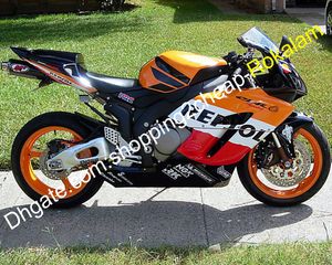 Voor HONDA-FUNLINGS CBR1000 RR 04 05 CBR1000 2004 2005 CBR1000RR ABS Motorfiets Fairing Kit Rood Orange White Black (spuitgieten)