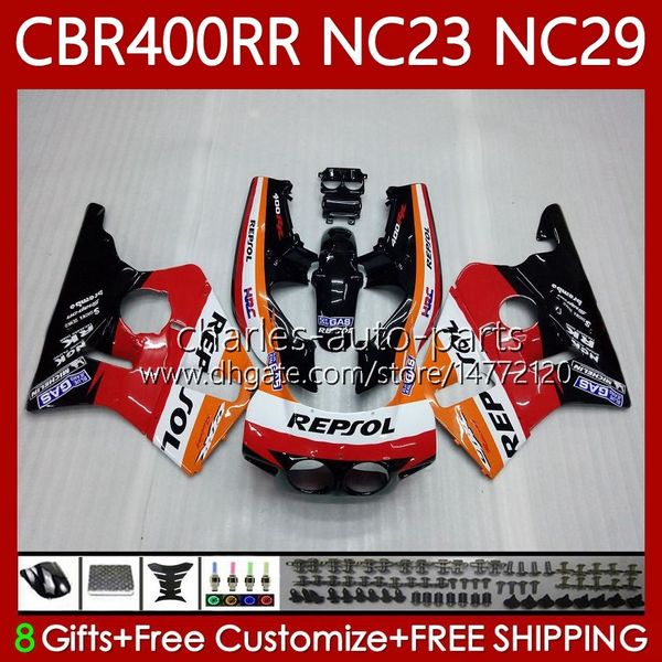 Kit de carenado rojo Repsol para HONDA CBR 400 RR CC 400CC NC23 1988 1989 1990 1991 1992 1993 Cuerpo 65No.68 CBR400RR CBR400 RR 88-99 NC29 CBR 400RR 88 89 90 91 92 93 OEM Carrocería