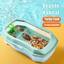 Reptielen Benodigdheden M Maat Schildpad Tank Aquarium Terrapin Lake met Platform Planten voor Reptielen Habitat Braziliaanse Schildpad Water tartaruga 230628