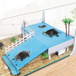 Reptielenbenodigdheden Plataforma de escalada multifunctioneel para tortugas casa escape paisajismo villa tanque tortuga isla flotante 230923
