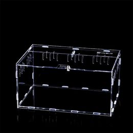 Fournitures pour reptiles Boîte d'alimentation pour reptiles Cas d'élevage Terrarium acrylique portable Habitat d'insectes transparent pour mini lézards Pet Centipedesvaiduryd