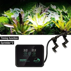 Reptiel Benodigdheden Terrariums Fogger Stille Pomp Rookmachine Regenwoud Kas Sproeisysteem Kits met 2 Stuks Sprinkler 230706