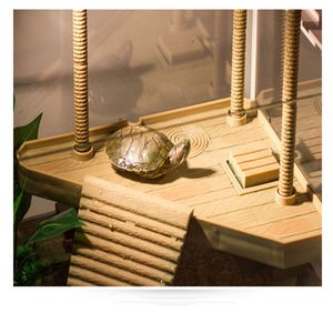 Reptielenbenodigdheden Turtle Island Klimmen Zonneplatform Kikker Drijvend Aquatic Pet Tank Aquarium Ornament 230923